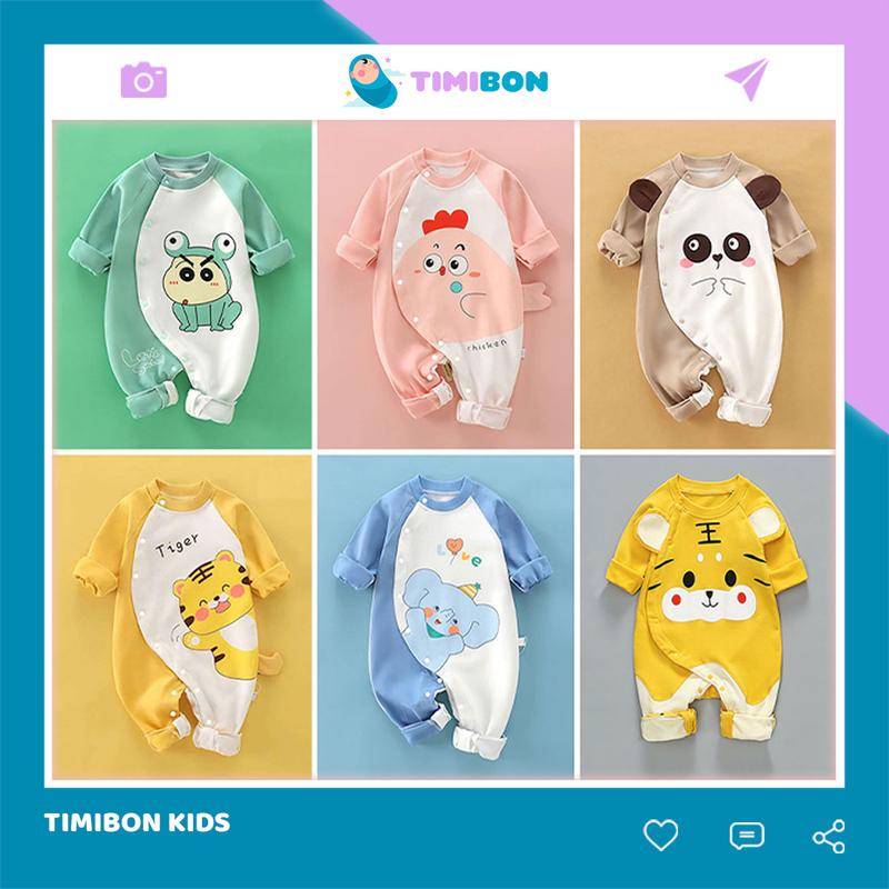 [ Tặng Kèm Mũ ] Quần Áo Trẻ Em Bộ Body Dài Tay Cho Bé Trai Bé Gái Trẻ Sơ Sinh - [BDD27]