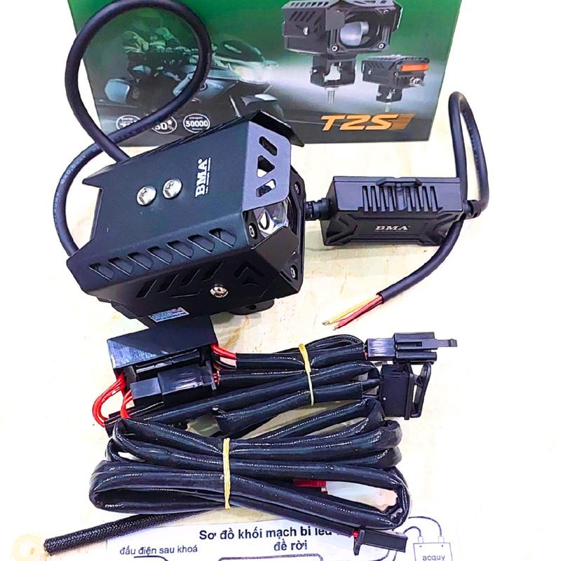 Đèn Trợ Sáng T2s - BMA Hàng Cao cấp, Có đường cắt chống chói, Có pha màn chập, Công suất 48w.Lắp xe tải, ô tô, xe máy Phụ Tùng Phụ Kiện