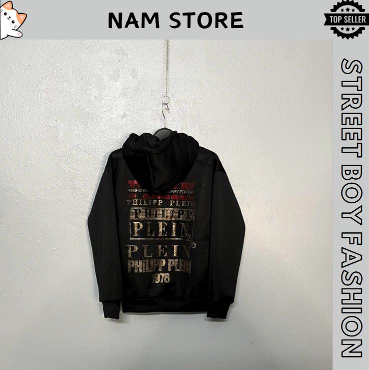  Áo Khoác Philip Cao Câp Đính Đá Sau lưng Khóa qp  Logo Kim Loại  Theo Màu Khóa - Áo Khoác Bomber Philip Boy Phố 2024 - Jacket Menswear Mã Đá Chữ Vàng 