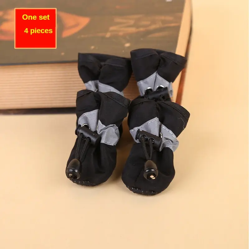 4pcs/set of dog paw protectors, waterproof dog boots with elastic buckles to protect pet PAWS and keep them dry, dog shoes for small dogs 8