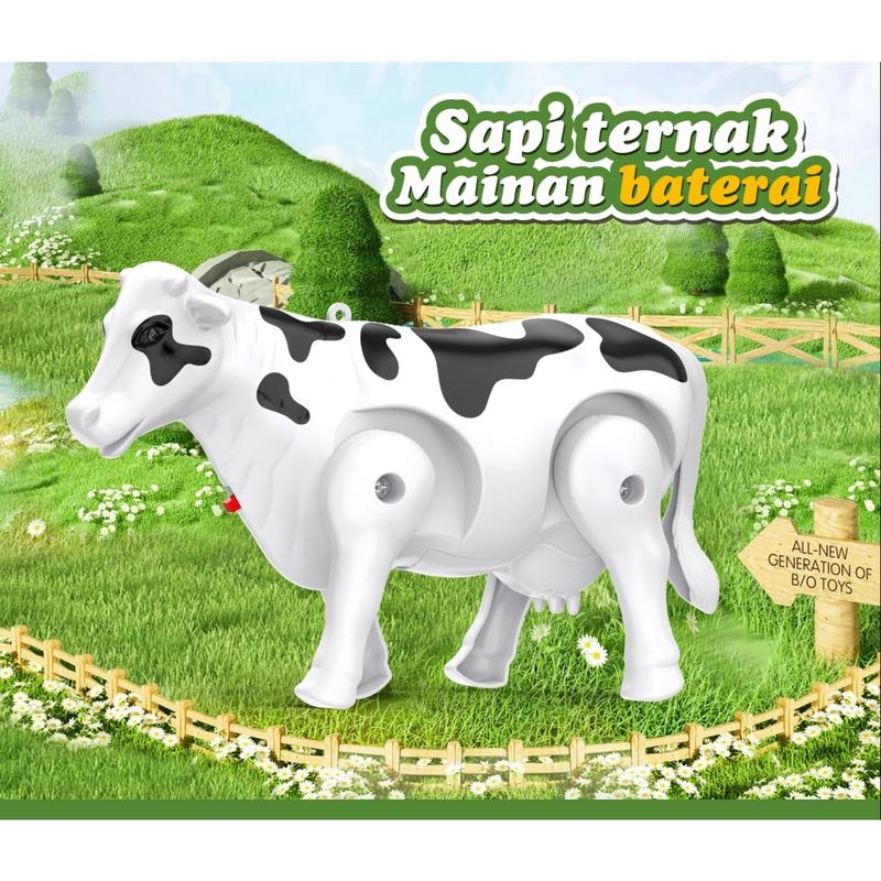 REDFIRE TOYS MAINAN EDUKATIF SAPI TERNAK MILK COW BATERAI BISA JALAN ADA LAMPU DAN SUARA HEWAN 1
