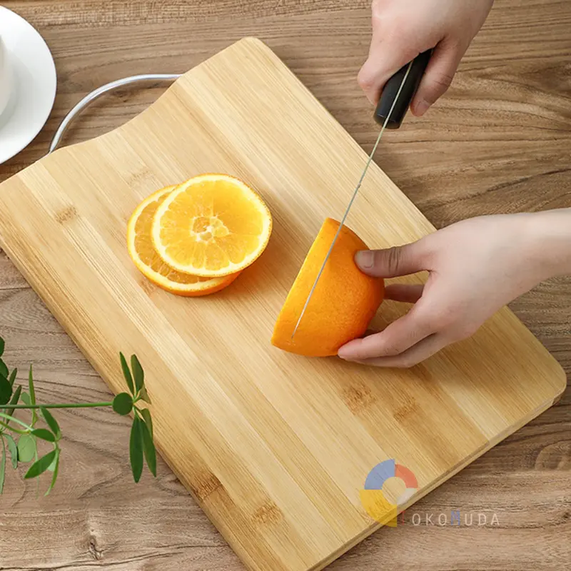 TOMU COD Talenan Premium Persegi Potong Buah Sayur Daging Extra Tebal Talenan Anti Jamur | Tatakan Potong Buah Dapur Kayu