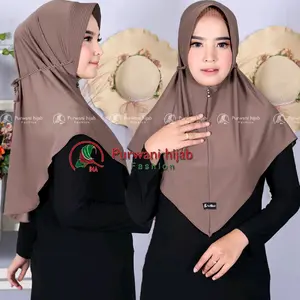 Hijab bergo Tali Ulir Kekinian Lembut Nyaman Instan Muslim