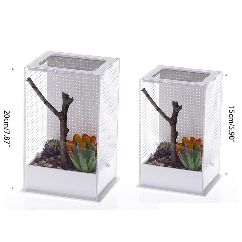 Product Introduction of Reptile Feeding Box Breeding for Case Portable Plastic Terrarium Clear Insect Habitat for Mini Pet Lizard Centipede 2 48