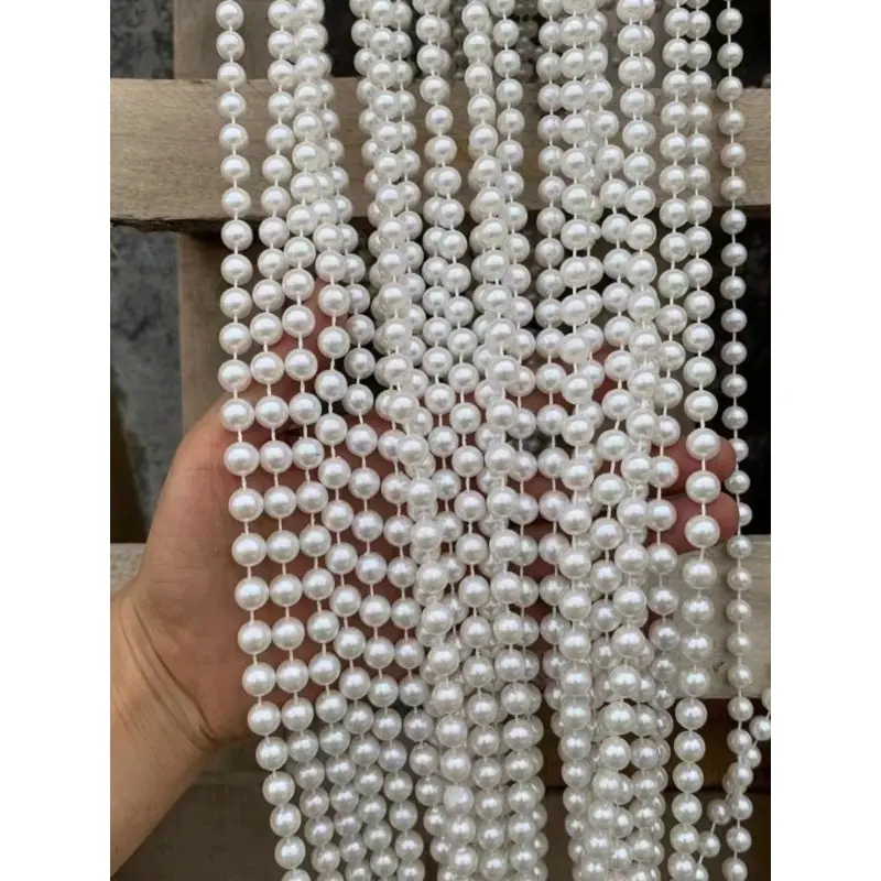 (6m×8ly)Chuỗi hạt trai,Dây hạt trai trang trí, dây hạt trai nhựa mô phỏng trang trí hạt 8ly