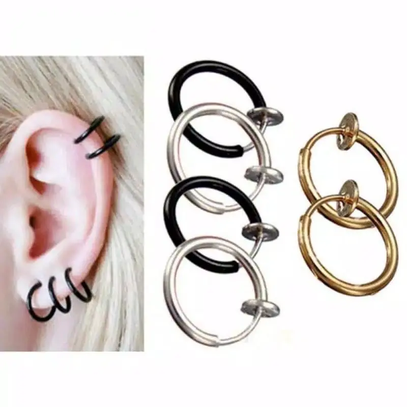 Anting ring clip / anting jepit ring ukuran 10mm-12mm-14mm-16mm