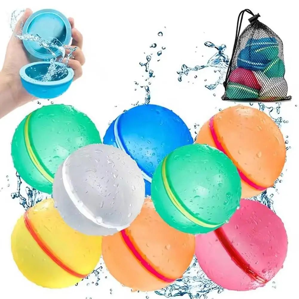Magnetic Waterfall Balls Soft Reusable Water Balloons Self Sealing Silicone Party Pool Water Games