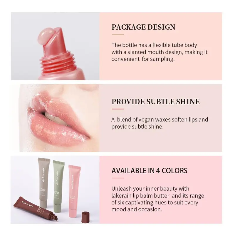 Lip Butter Balm, Moisturizing Lip Balm Set, Sheer Lip Tint, Hydrating Lip Stain, Lip Care Smooth Products for Women & Girls, Plumping Lipstick, Lip Moisturizer, Hydrate, Nourishing Glossy Lip Balm 4