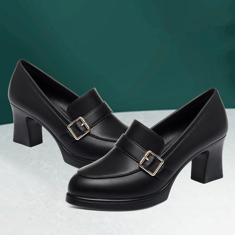Product Introduction of Giày Cao Gót, Siêu Mềm, Cắt Sâu, Không Thấm Nước, Phong Cách Catwalk Sườn Xám, Làm Cho Bạn Trông Cao Hơn, Giày Lười, Giày Của Mẹ, Thích Hợp Cho Catwalk, Làm Bằng Da, Có Khóa Nữ Shoes 13