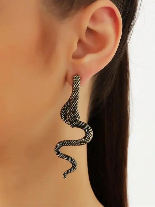 Snake Design Ear Jacket, Fashionable Earrings for Women, Elegant Jewelry for Party, Daily Clothing Decor, Trendy All-match & Exquisite Jewelry for Birthday Gift 5
