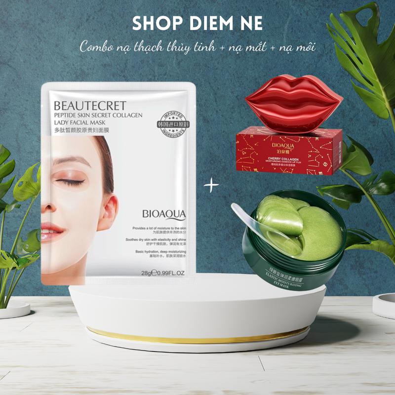 [Combo 10 mặt nạ thạch collagen, 1 hộp nạ mắt, 1 hộp nạ môi] Bioaqua cấp ẩm, dưỡng da Kem Face Skincare Cosmetics Làm Đẹp Da