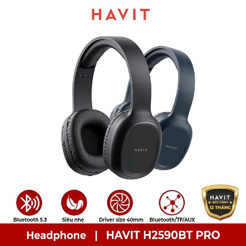 Tai Nghe Chụp Tai Havit H2590BT Pro Bản Nâng Cấp Bluetooth 5.3 - Hàng chính hãng BH 12 Tháng
