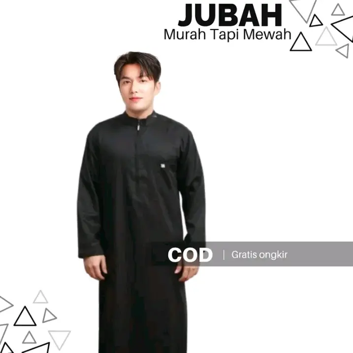 Jubah Pria Dewasa Resleting Gamis Pria bahan katun premium Muslim