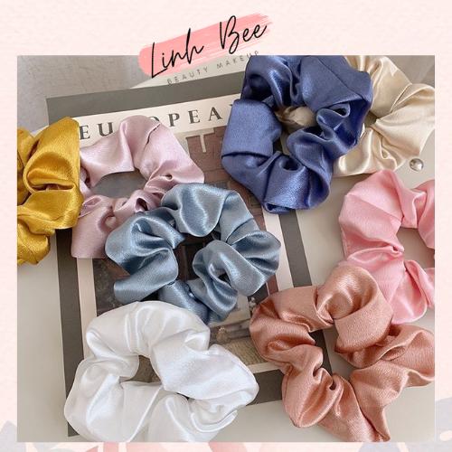 Dây buộc tóc , cột tóc vải scrunchies phi bóng cao cấp loại to / Dây cột tóc nữ