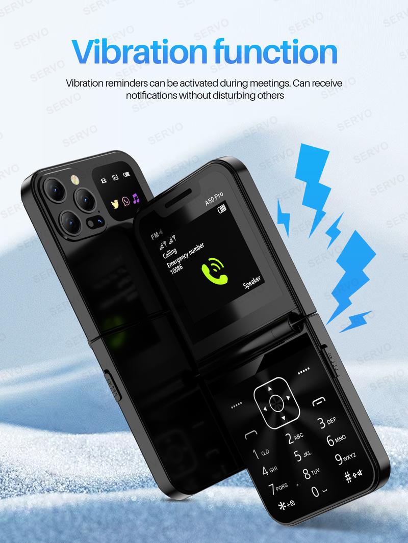 Product Introduction of Điện Thoại Lật, SERVO A50 Pro, Thẻ SIM Kép GSM, Đèn Pin Điện, Ghi Âm Cuộc Gọi Tự Động, Màn Hình 2.4 Inch, Có Thể Gập Lại, Tương Thích Type-C, Điện Thoại Di Động 74