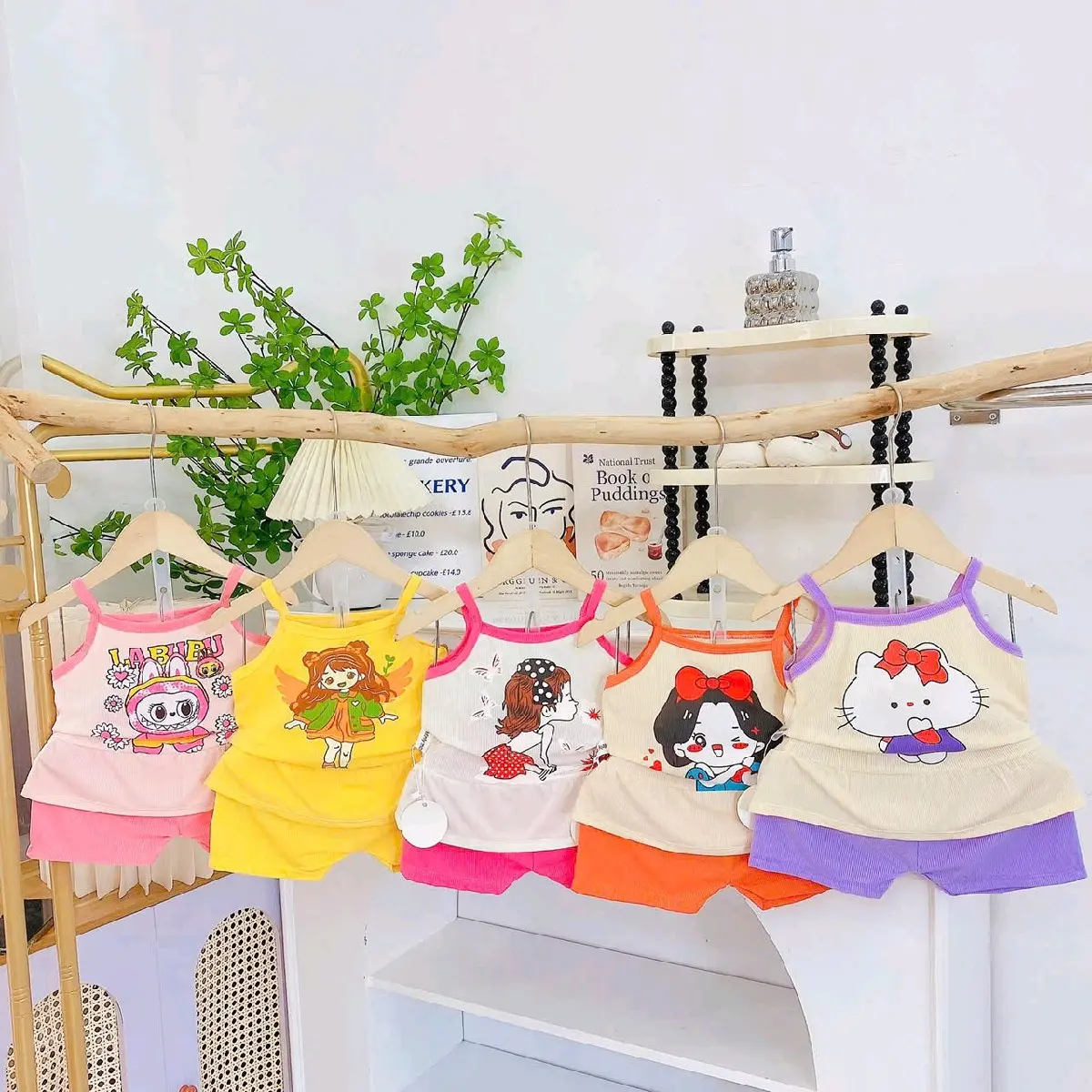 Set bộ 2 dây bé gái mặc hè, cảm giá thoải mái mát mẻ