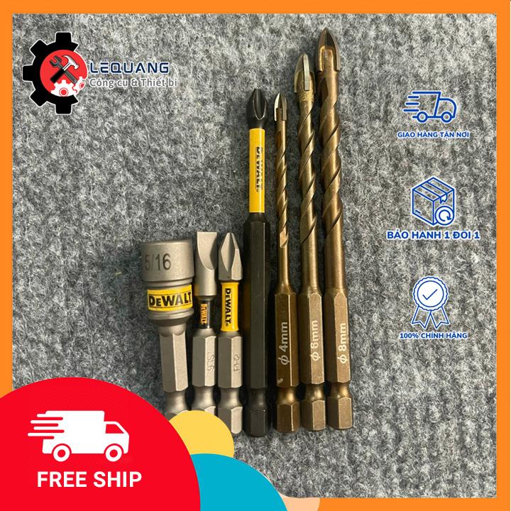 Bộ mũi khoan đa năng mix  bộ vít xịn sò - Khoan đá, gạch, gỗ, tường, mũi vít PH2 tiêu chuẩn, đầu bắn tôn 8mm