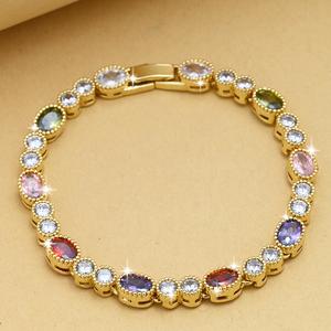 Gelang Tangan Tembaga Bertatah Berlian Berwarna-warni, Gaya Minimalis, Bertatah Mikro, Gelang Kaca, Untuk Wanita, Ketibaan Baru Merentas Sempadan, Jualan Panas