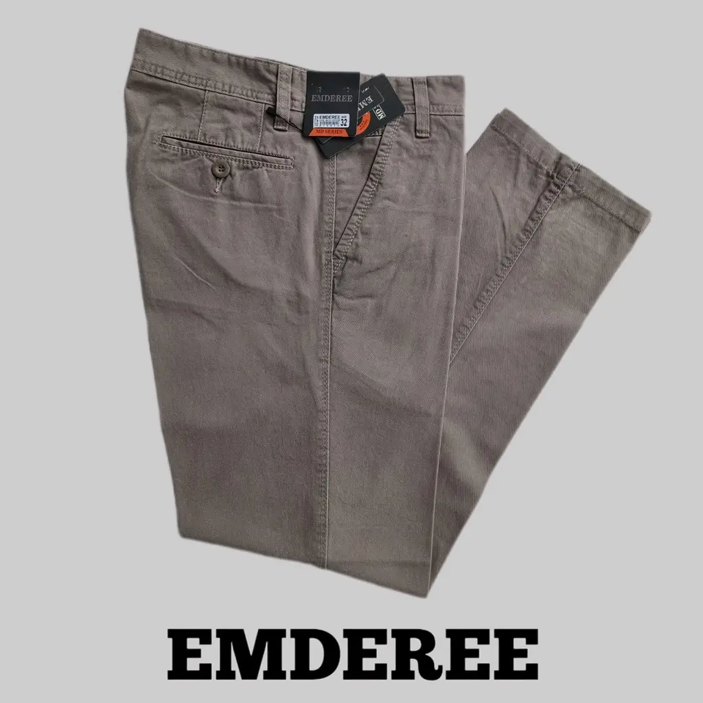 Celana Panjang Pria EMDEREE Bahan Katon Tebal Halus Size 28-40