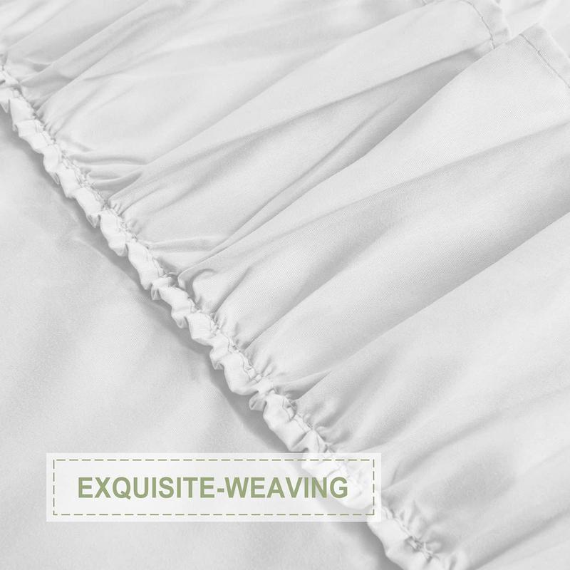 Product Introduction of Ruffle Trim Bathroom Curtain, 1 Count Solid Color Bathroom Decorative Curtain with Hooks, Bathroom Accessories, Home Decor Supplies for Bathroom 8