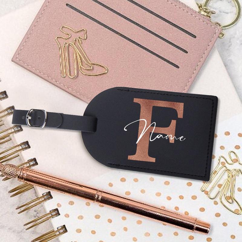 Product Introduction of Personalised Initial with Name Monogram Luggage Tag PU Leather for Suitcase Baggage Handbag Tags Travel Bag Label Tag Best Gift 27