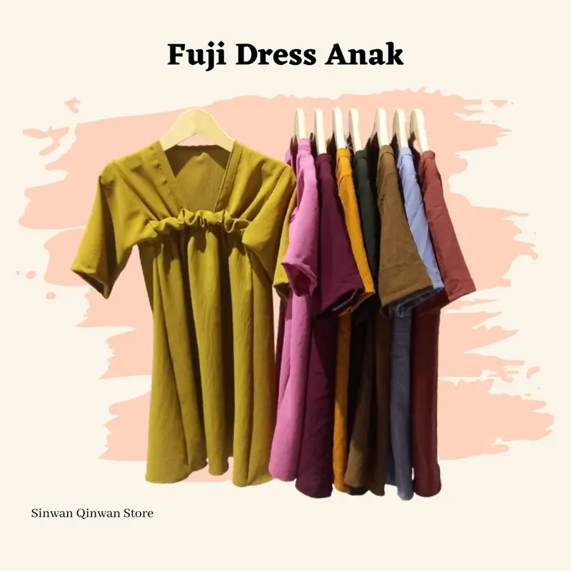 Fuji Dress Anak Perempuan Bahan Crinkle Airflow Daster Anak-Anak Perkiraan Usia 1-11th Lengan Pendek an 3