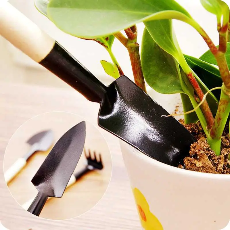 EPOCH Set Sekop Mini Tanaman Hias Shovel Spade Gardening Tools 3 PCS - LXY549 Besi Kayu Perlengkapan 1
