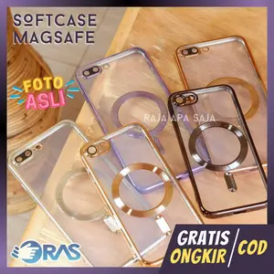 Softcase  IP 7+ 8+ 7 8 Plus Magsafe Magnetic Gold Hitam Ungu Lentur Silver