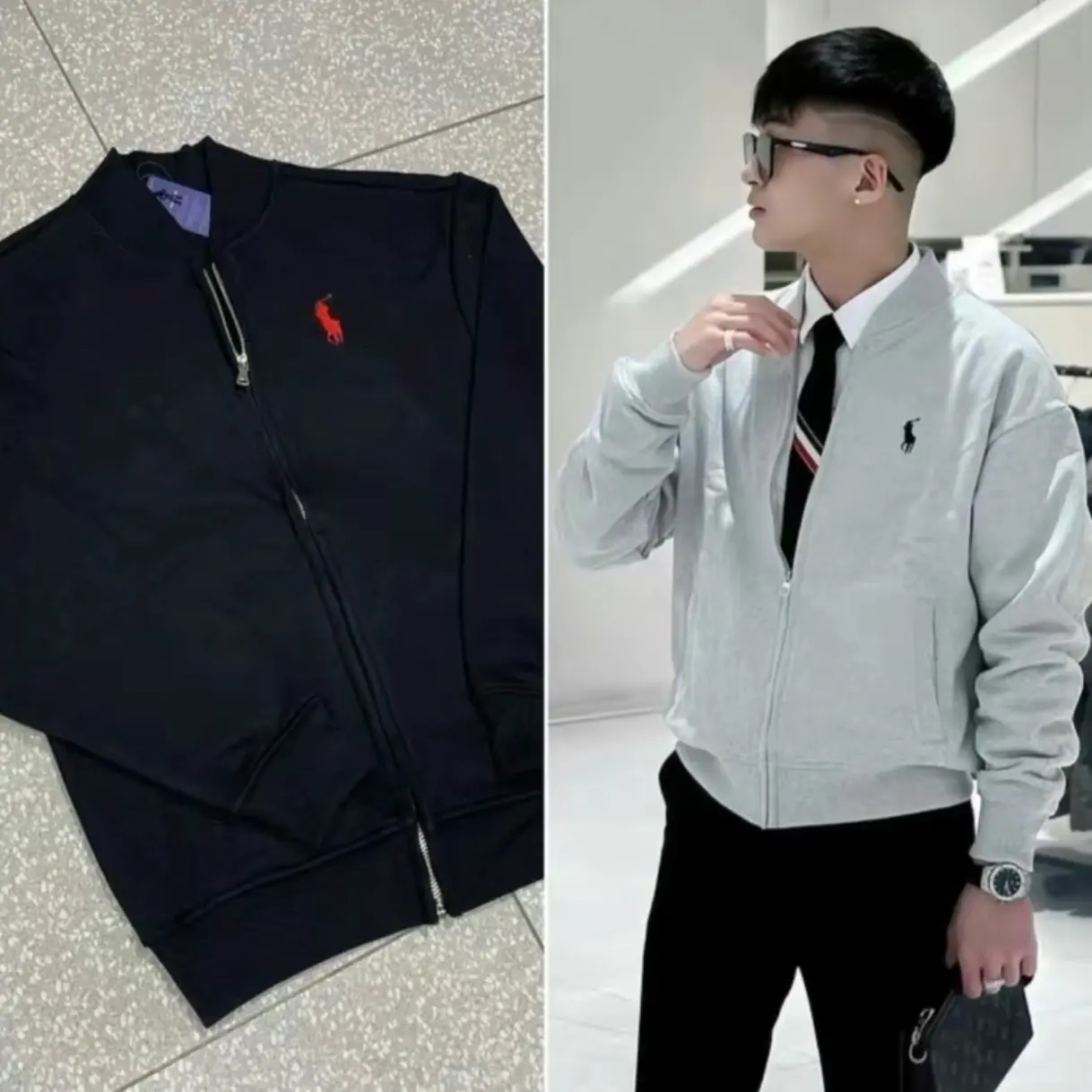 Áo bomber ngựa thêu chất nỉ from đẹp dễ phối đồ(namveshop)