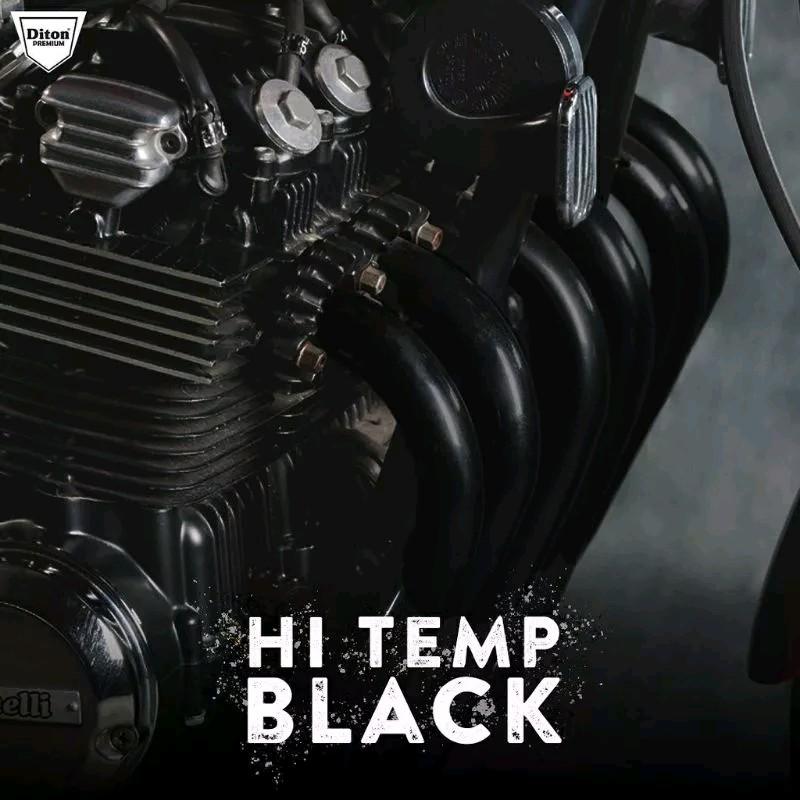 Pilox Diton Hi Temp Black ANTI PANAS Hitam Doff Untuk Mesin Knalpot Kompor dll Cat Pilok Hitemp 150 CC Cat HTB Semprot Tahan Panas Paint Car Kendaraan 4