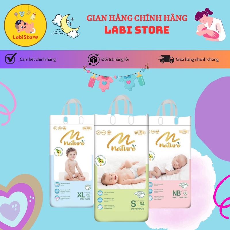 Mẫu cải tiến mới - Combo 2 bịch tã bỉm Momo Nature 0