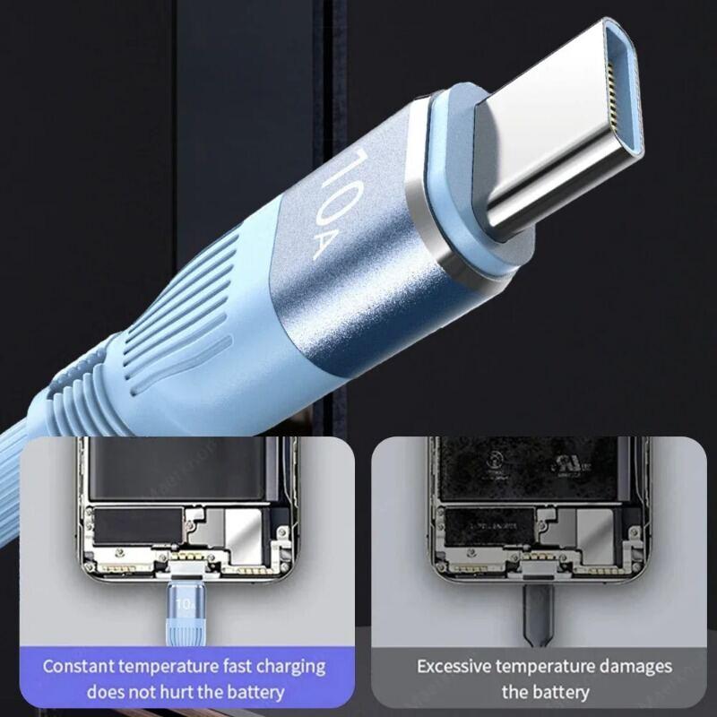 Cáp USB Type C Tốc Độ Cao, 10A, Sạc Nhanh PD, Thích Hợp Cho Điện Thoại Samsung Và Xiaomi, Dòng Dữ Liệu, Cáp Điện Thoại 3