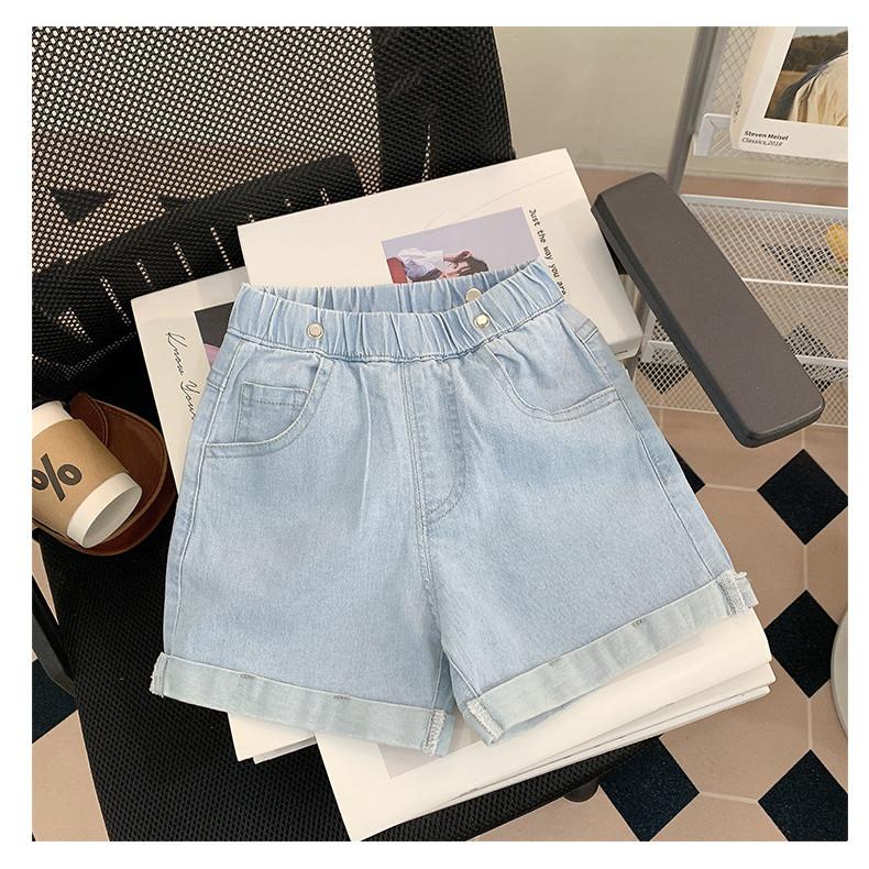 Setelan Anak Perempuan Import 3in1 Jumpsuit Jeans Kaos Rib Tanpa Lengan Kancing 4
