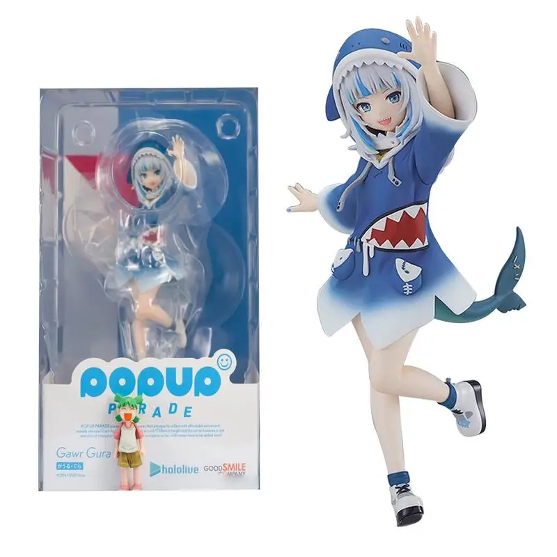 15CM Anime Hololive Gawr Gura Action Figure Blue Shark Costume Cosplay Kawayi Cute Collectible Model Doll Toys Gift