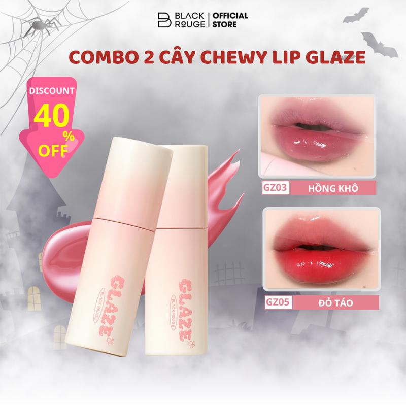 Combo 2 Cây Son Bóng Black Rouge Chewy Lip Glaze 32.8g