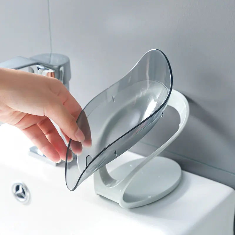 Hộp Xà Phòng Hình Lá, Không Đục Lỗ, Cho Phòng Tắm Gia Đình, Cốc Hút, Giá Để Đồ, Hộp Xà Phòng Ráo Nước, Thích Hợp Cho Phòng Tắm 3