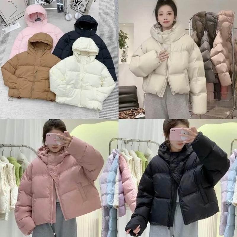 Áo Phao Béo Nữ Có Mũ Chất Vải Xốp Hàng Mũ Liền Có Túi Mẫu Mới 2024 Top Jacket Women