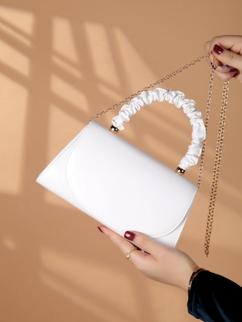 Product Introduction of Women's Elegant Bowknot Handle Design Evening Bag, Trendy Minimalist Chain Strap Clutch Bag, Chic All-match Purse for Dating & Party Decor 0