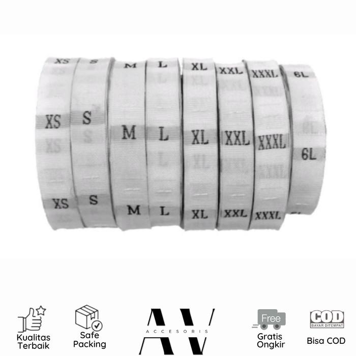 AVACC Label Size Jahit Baju Woven Label Size Bagus dan Murah 3