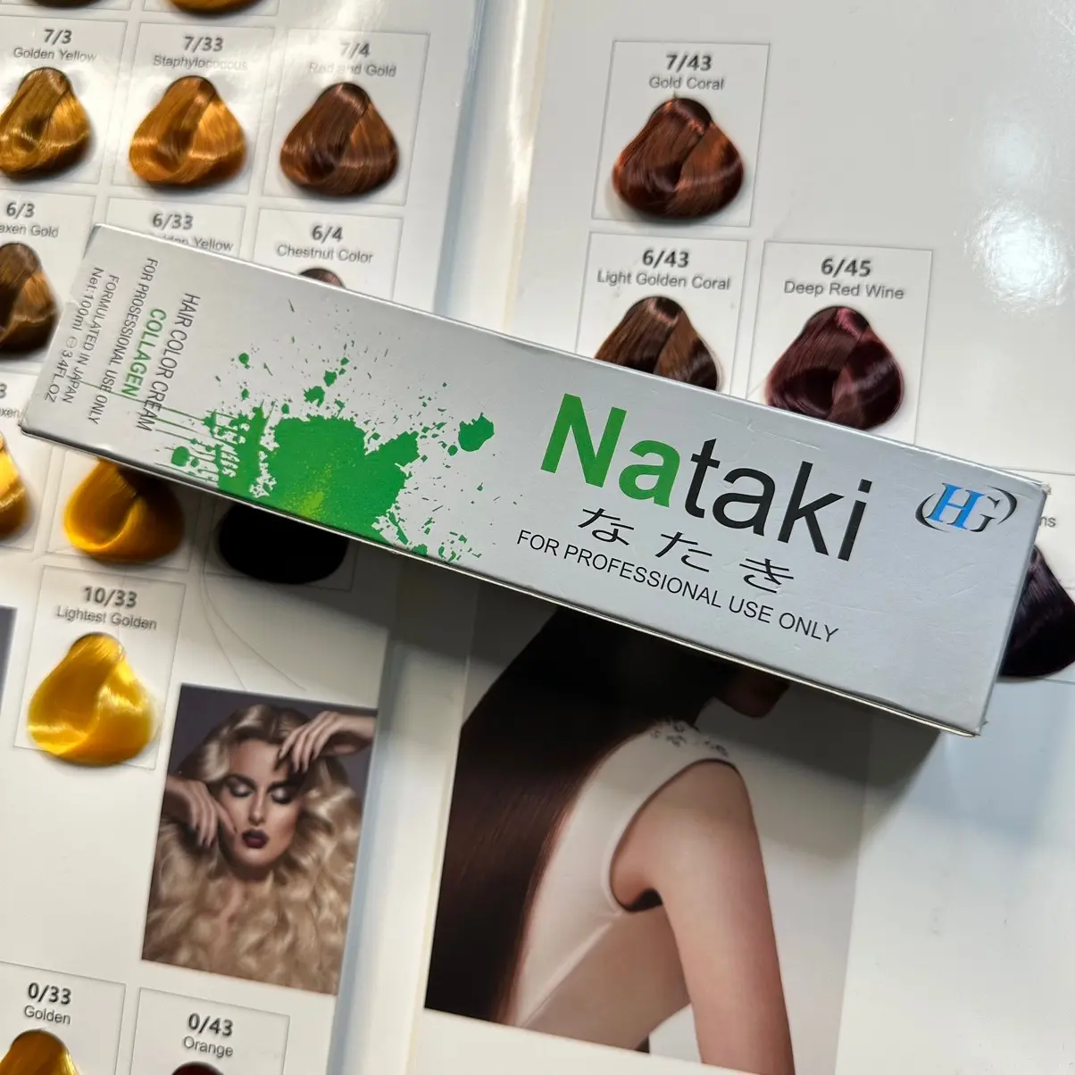 ( không kèm oxy ) NHUỘM TÓC nataki colagel Nhật bản cho Salons , barber , tiệm tóc làm đổi màu tóc , típ màu 100ml , màu nhuộm đẹp và thơm , chất kem sánh đặc