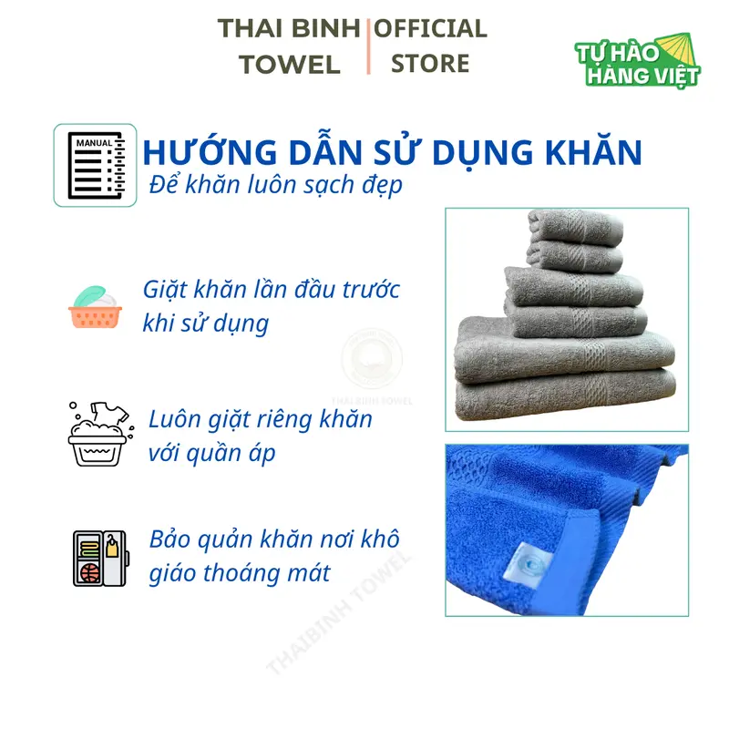 COMBO 5 Khăn Gội Đầu 35x100cm siêu dày xuất Nhật dư THAI BINH TOWEL Cotton 100% Mềm Mại Siêu Thấm Hút Không Xù Bông BXN Nhà Tắm Khăn Tắm khan khănhut  nuoc 7