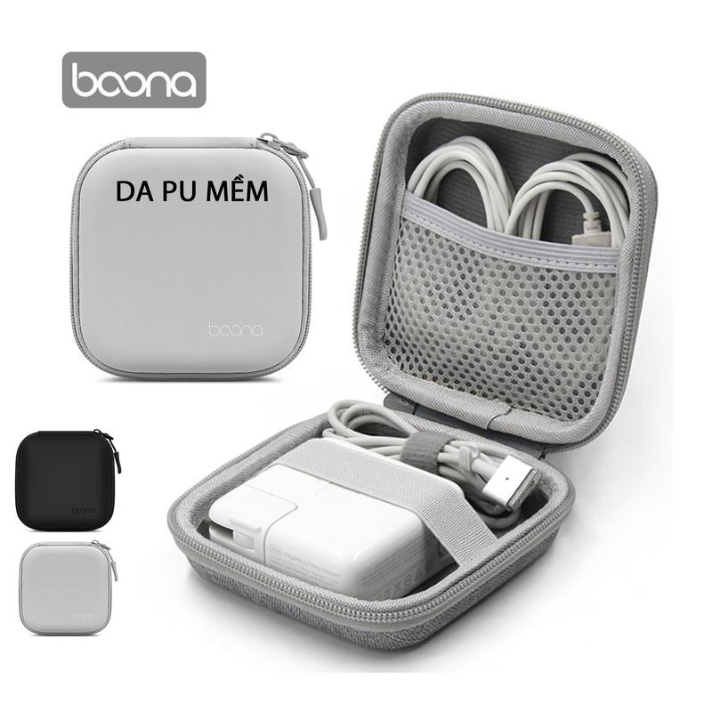Hộp Đựng Cáp Sạc Macbook Túi Đựng Phụ Kiện Công Nghệ Baona Phom Cứng Cáp