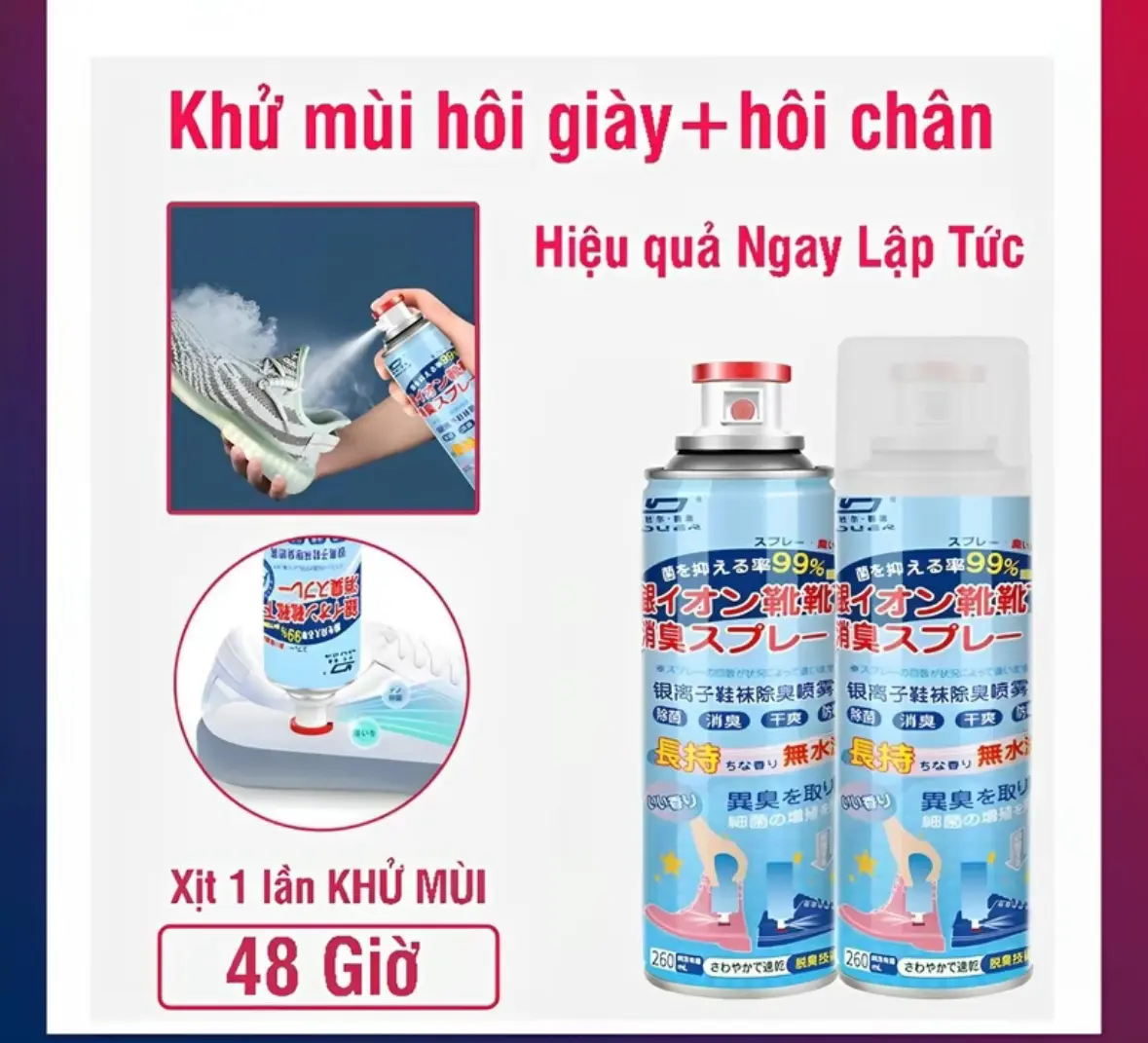 ( Combo 6 chai ) Bình Xịt Khử Mùi Giày  - Loại Bỏ Mùi Khó Chịu Từ Giày