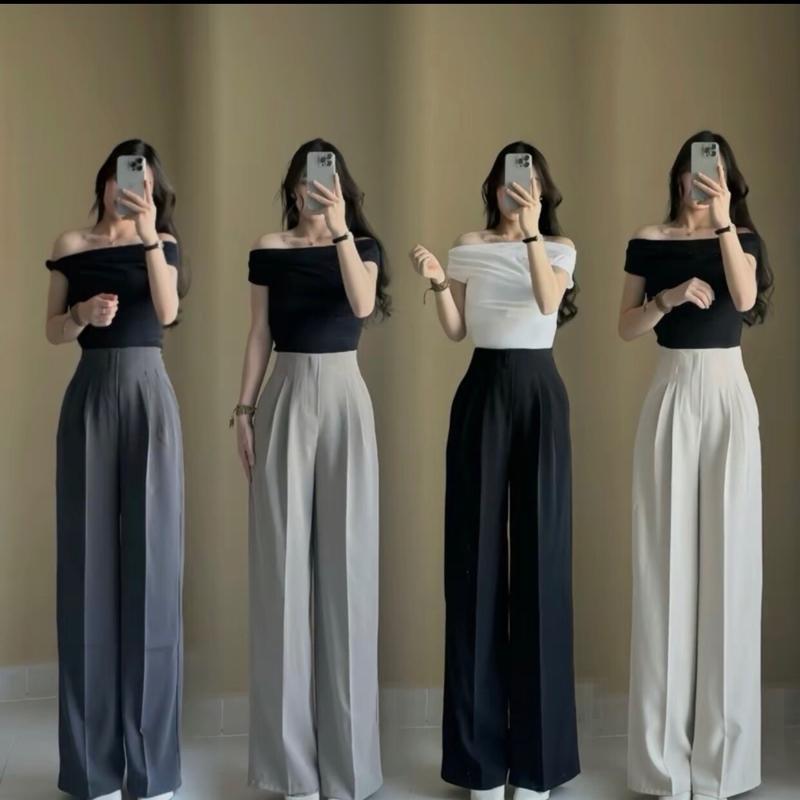 QUẦN SUÔNG GOLD MỸ CẠP LIỀN KHOÁ SƯỜN DÀI 102-103cm, chất GOLD MỸ mềm rũ