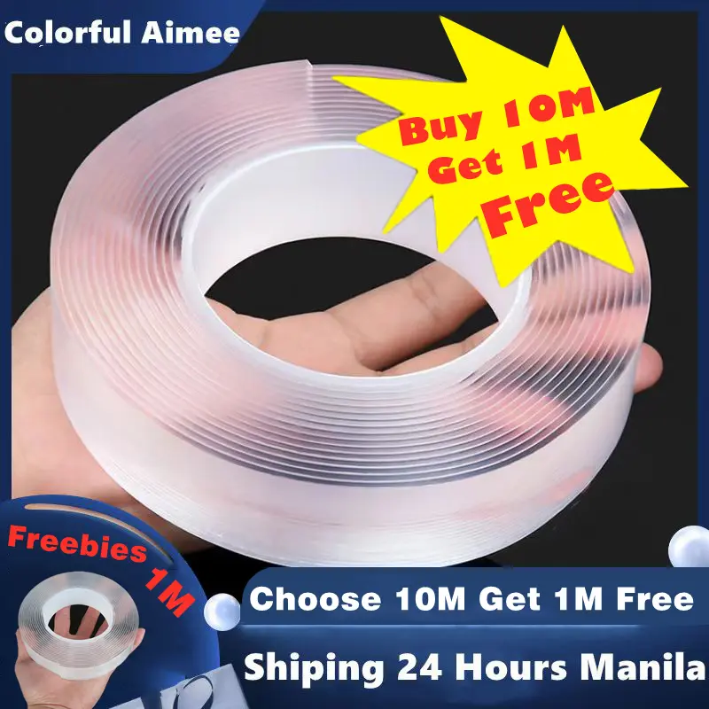 Nano Double Sided Tape 1M/3M/5M/10M Strong Viscosity Waterproof Reusable Multifunction Sticky Tapes Traceless Nano Tape Sticky Double-Sided Tape