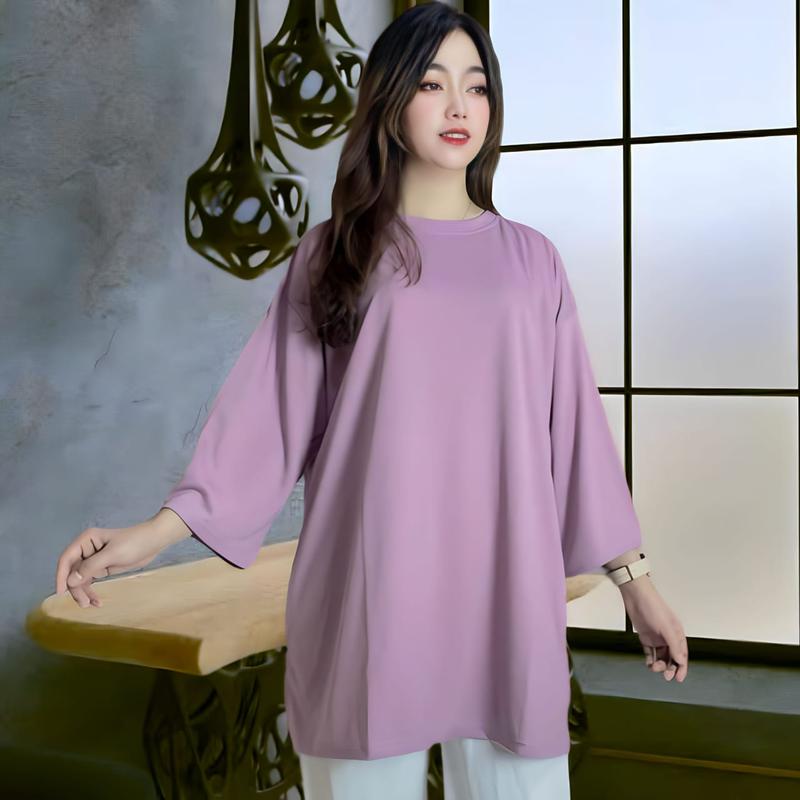 DEWIE ATASAN OVERSIZE LD 130 POLOS BASIC baju wanita kaos oblong Panjang Variasi Kombinasi DEWIE ATASAN OVERSIZE LD 130 POLOS BASIC baju wanita kaos oblong Panjang Variasi Kombinasi