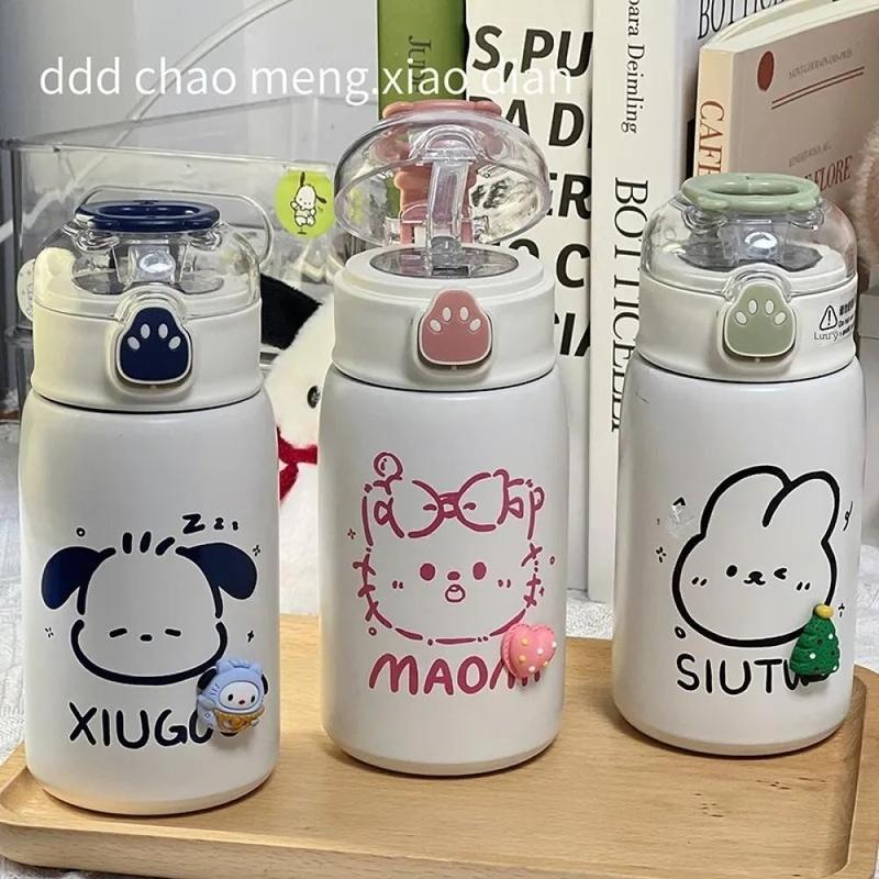 Cốc Cách Nhiệt, Phong Cách Ins Dễ Thương Và Nguyên Bản, Có Ống Hút Kẹp Gấu, Được Làm Bằng Thép Không Gỉ 304, Tiện Lợi Và Cầm Tay Cốc Nước Nhỏ ✨ FAFA Fashion Mall VNM ✨