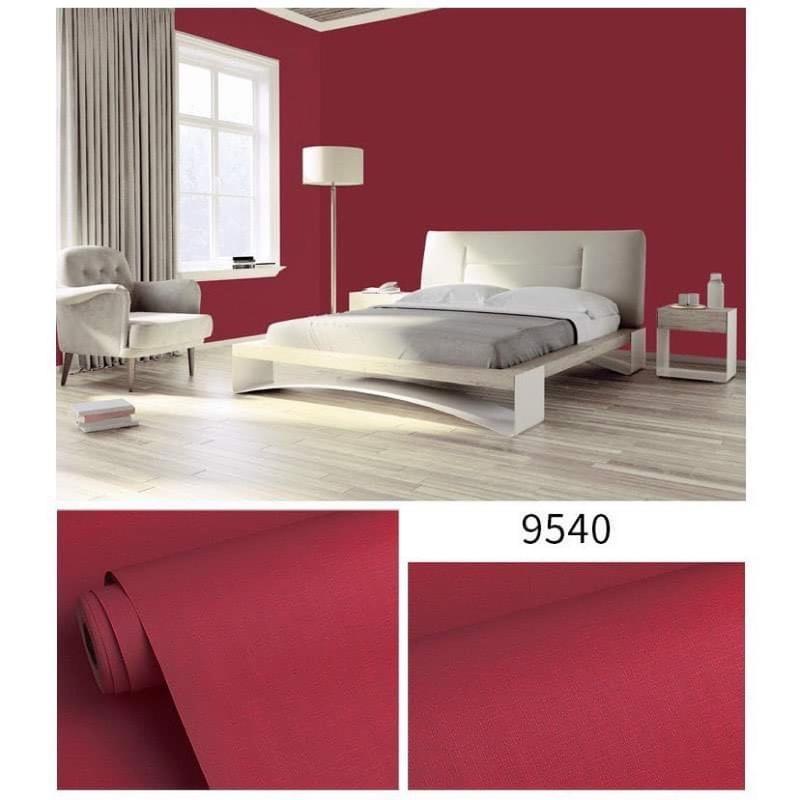  Giấy dán tường màu đỏ đô cuộn dài 10met rộng 45cm giay dantuong 