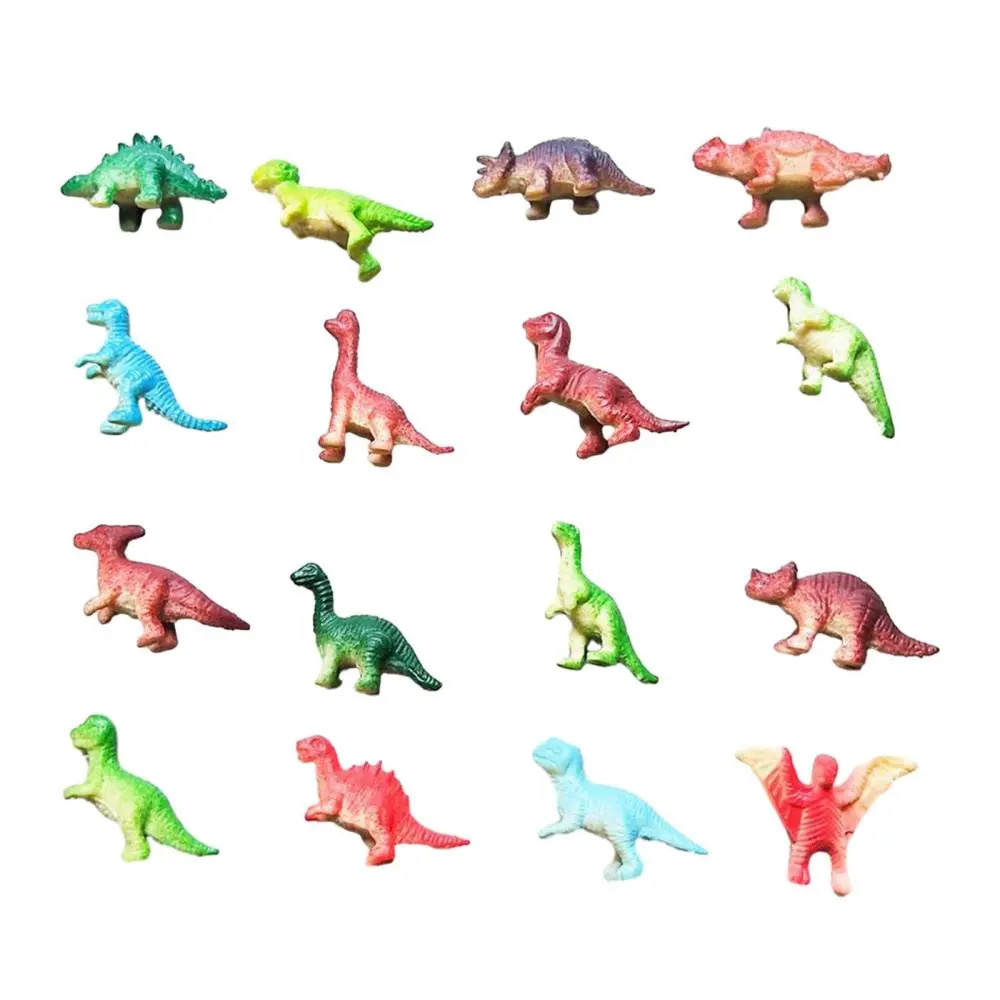 16Pcs Mini Dinosaur Figures Small Dino Toy Bulk Toys Play with Display Little Dinosaur Figurine for Party Favors Jungle Theme