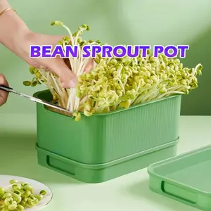 1SET kotak tanaman kebun Mendorong pertumbuhan kecambah yang seragam Nampan semai tauge yang dapat digunakan kembali